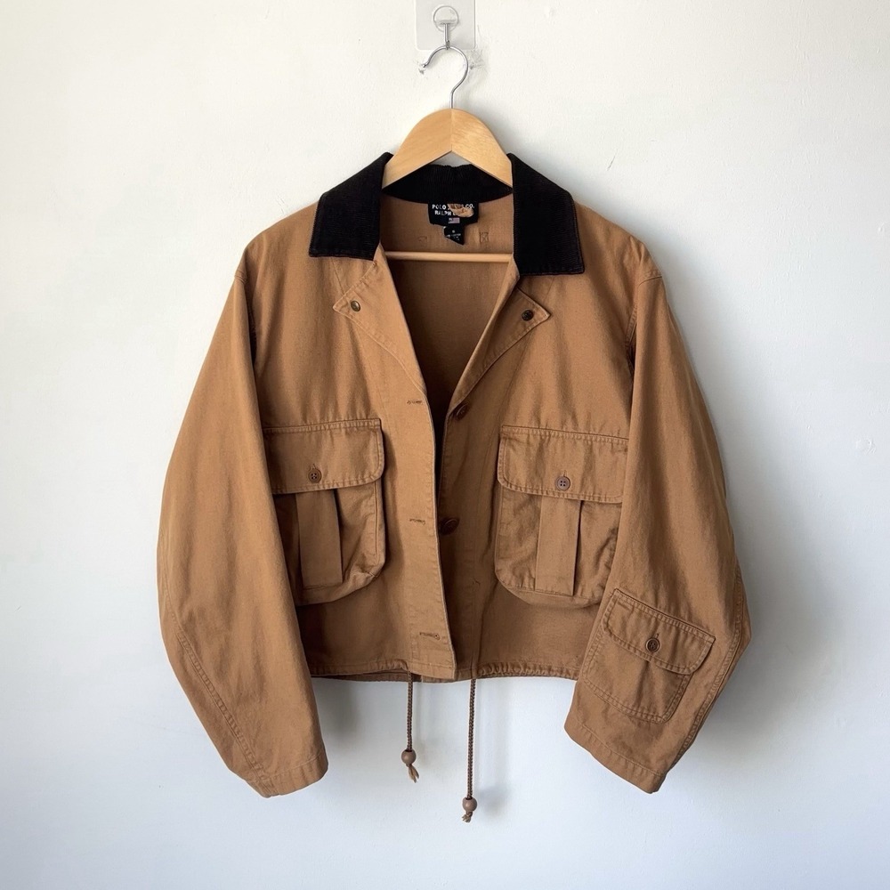 Vintage Polo Jeans Ralph Lauren Cropped Cargo Jacket Size S Fishing Hunting